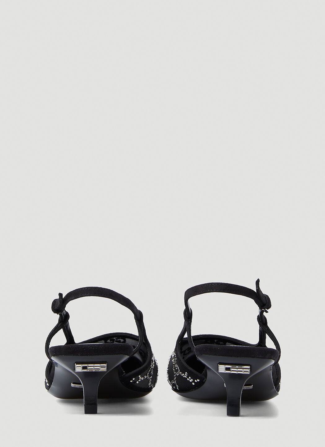Crystal GG Slingback Kitten Heels - 4