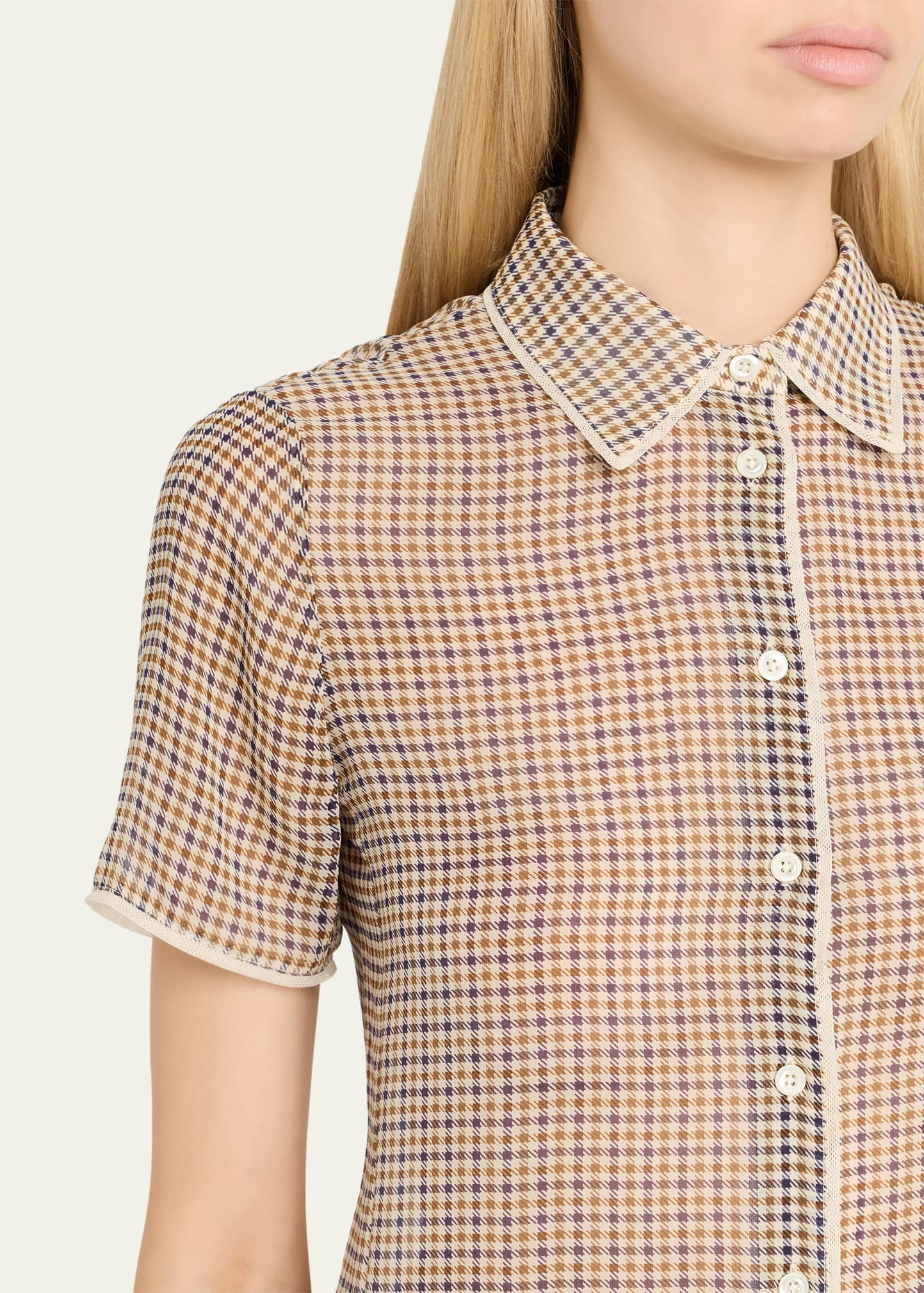 The Houndstooth Silk Blouse - 5