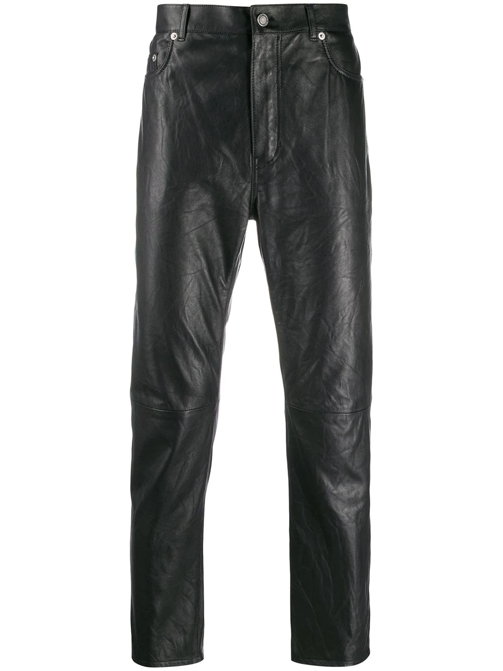 slim-fit leather trousers - 1