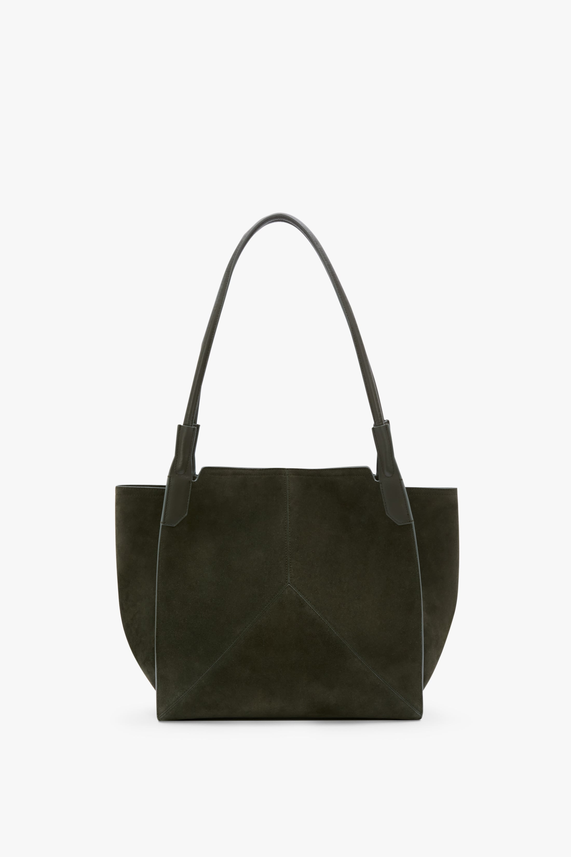 Victoria Tote In Dark Olive Suede - 4