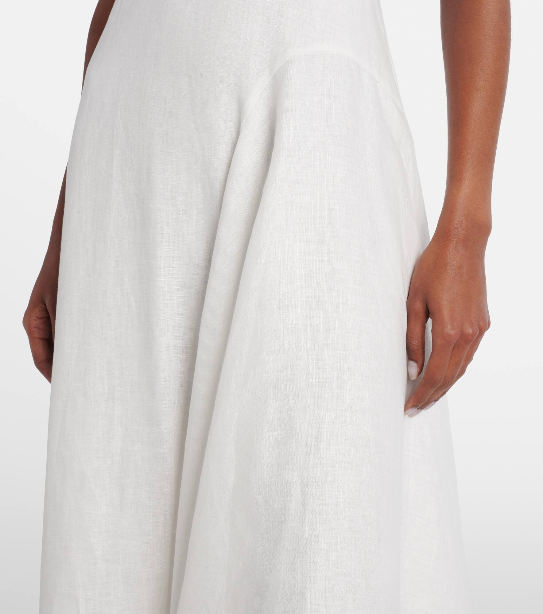 Magnolia embroidered linen midi dress - 5