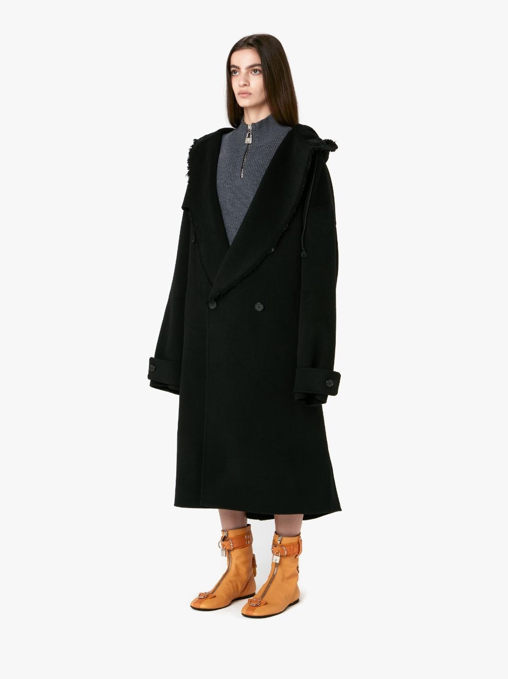 HOODED TRENCH COAT - 5