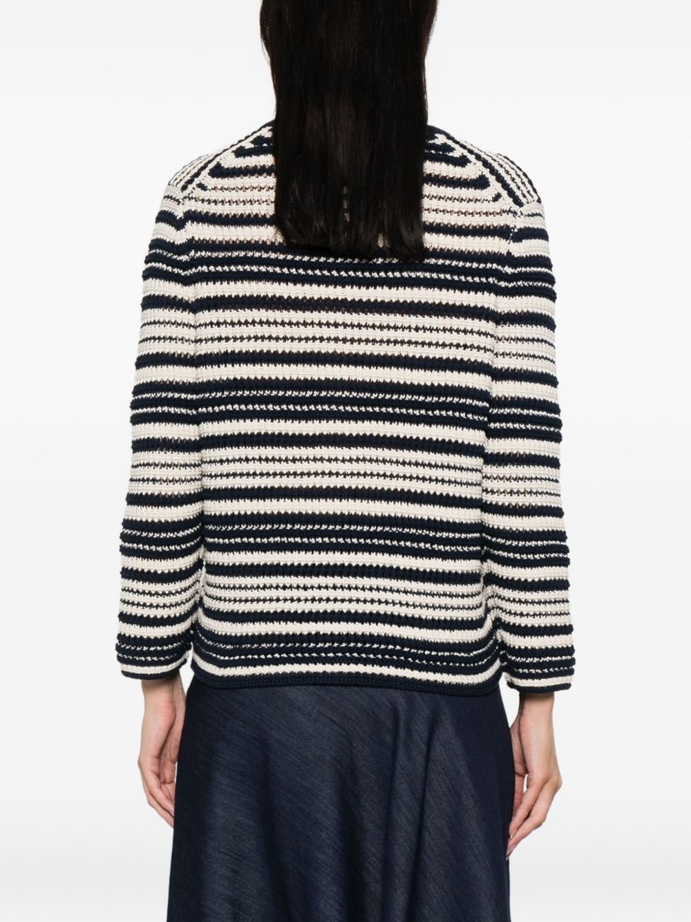 striped buttoned cardigan - 4