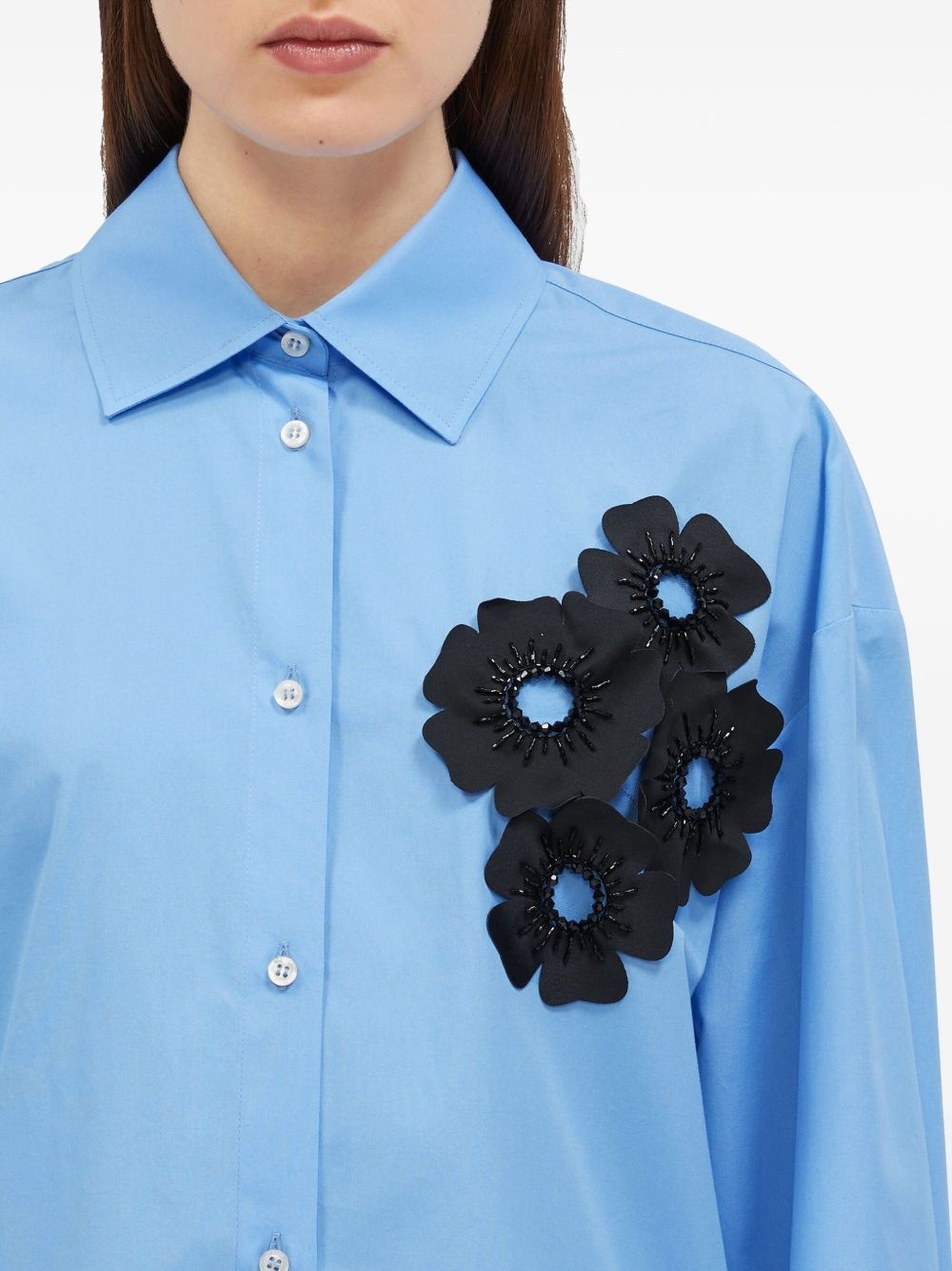 floral-appliqué shirt - 5