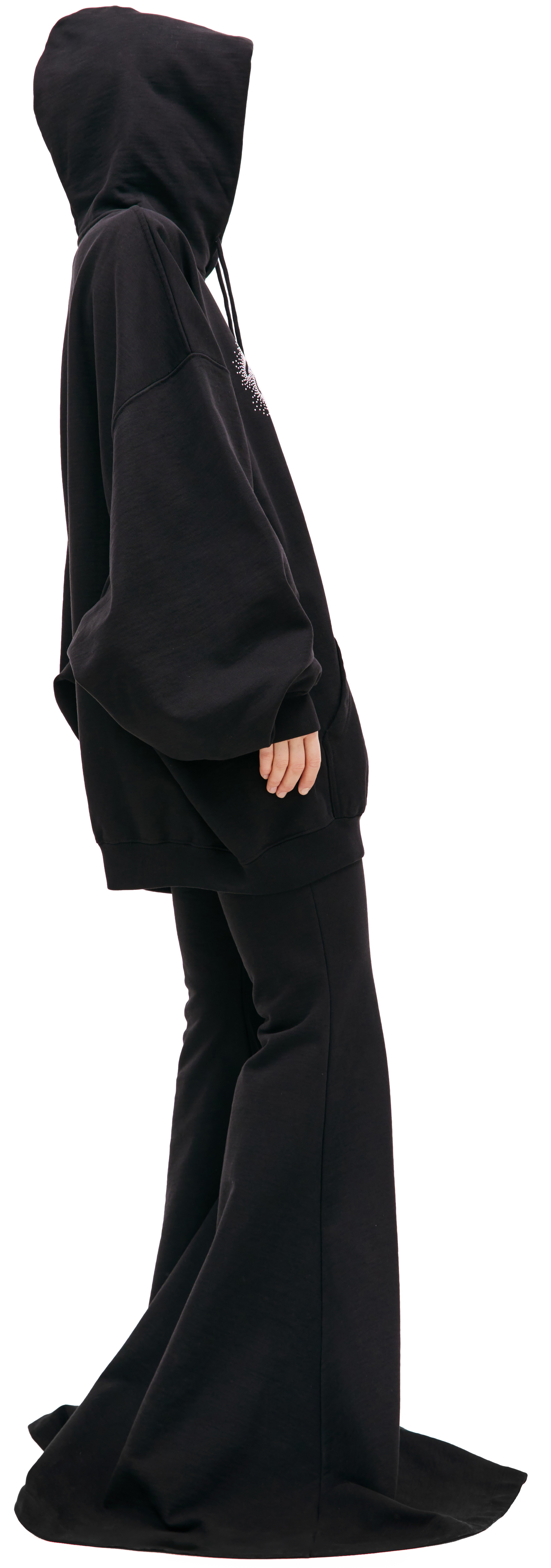 BLACK OVERSIZE HOODIE - 2