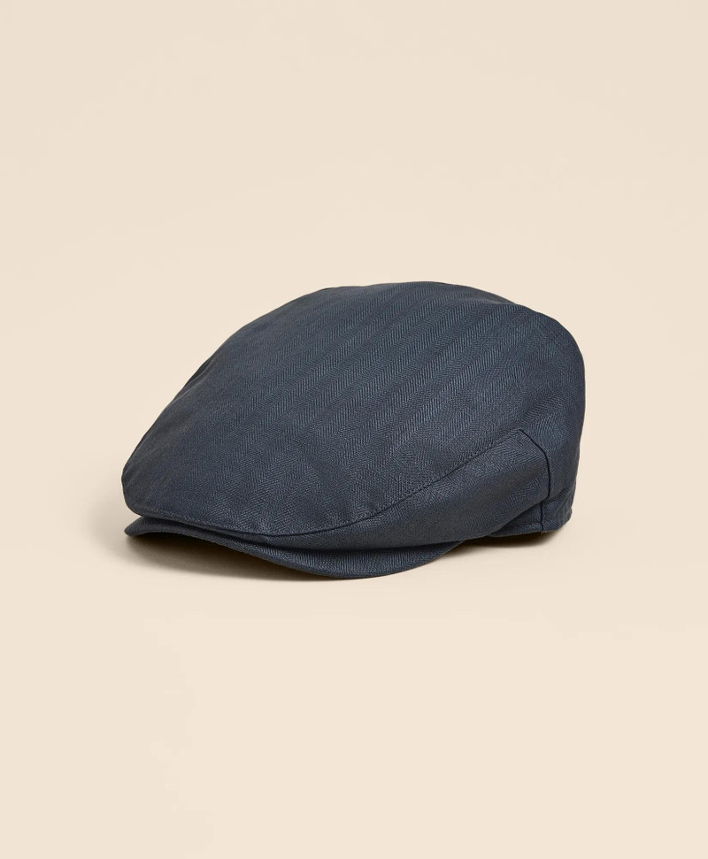 Linen Blend Herringbone Ivy Cap 1