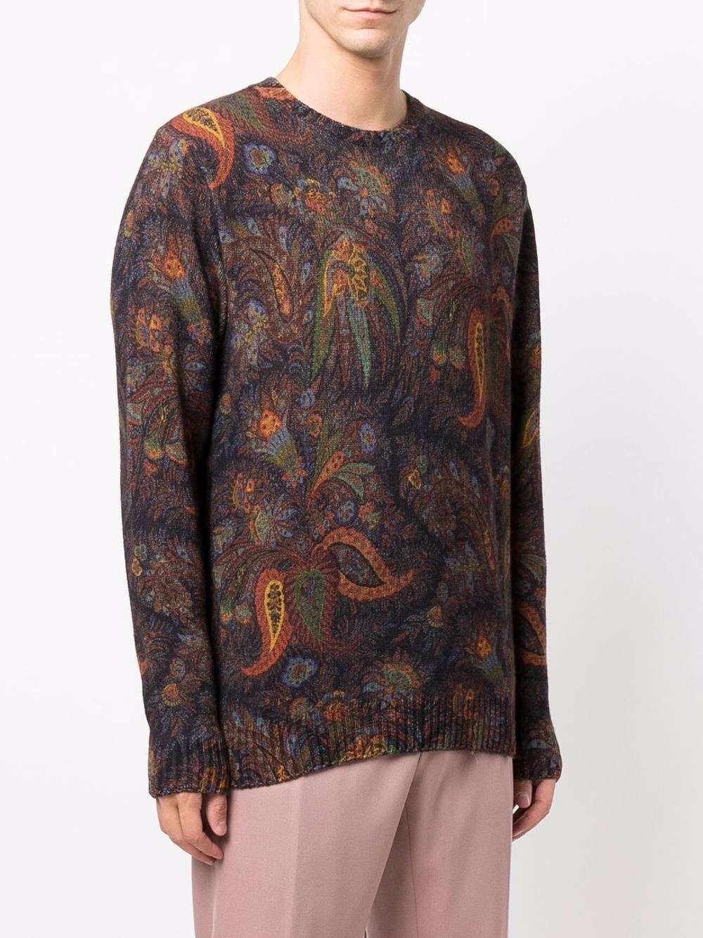 paisley intarsia wool jumper - 3