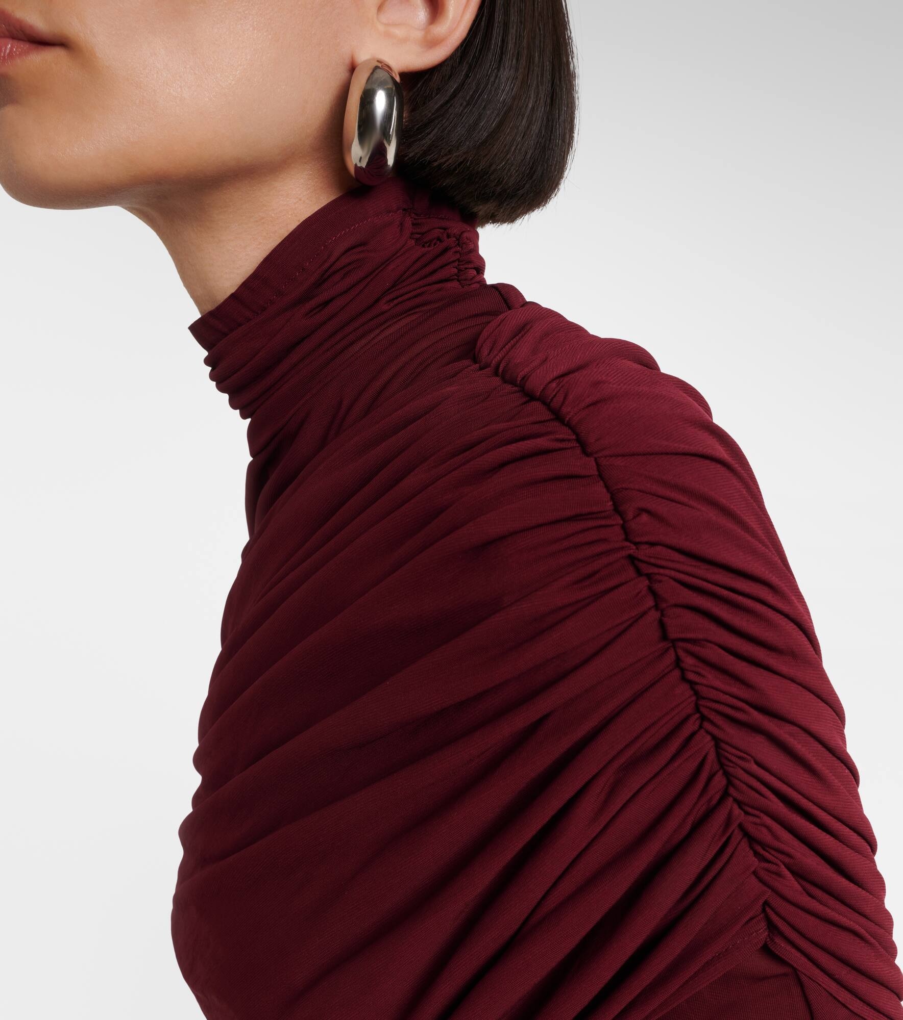 Sheer ruched midi dress - 6