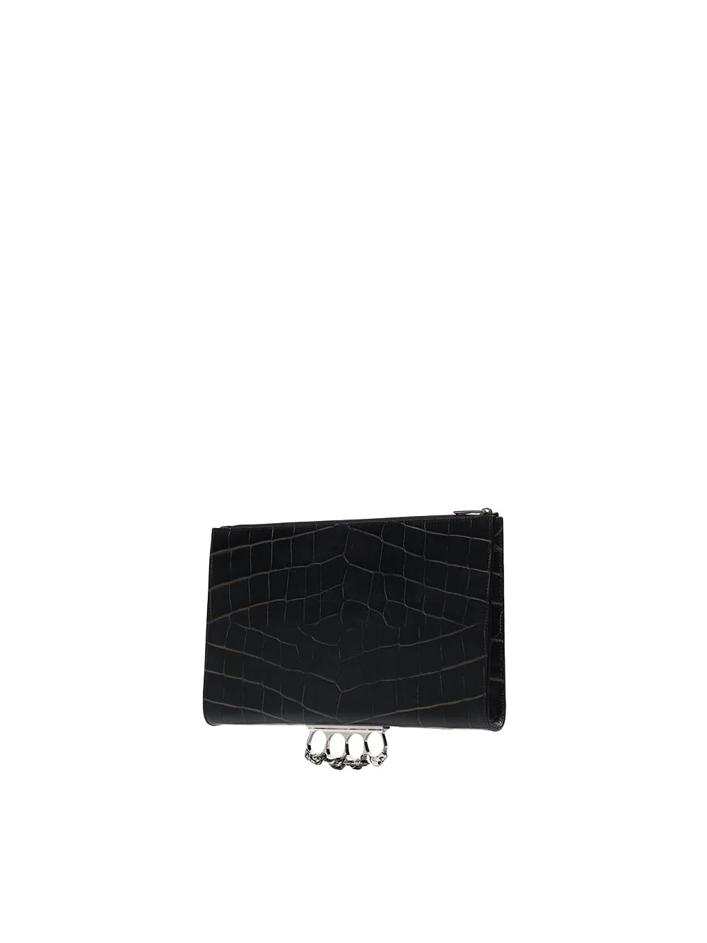 Four Ring crocodile-embossed clutch bag - 3