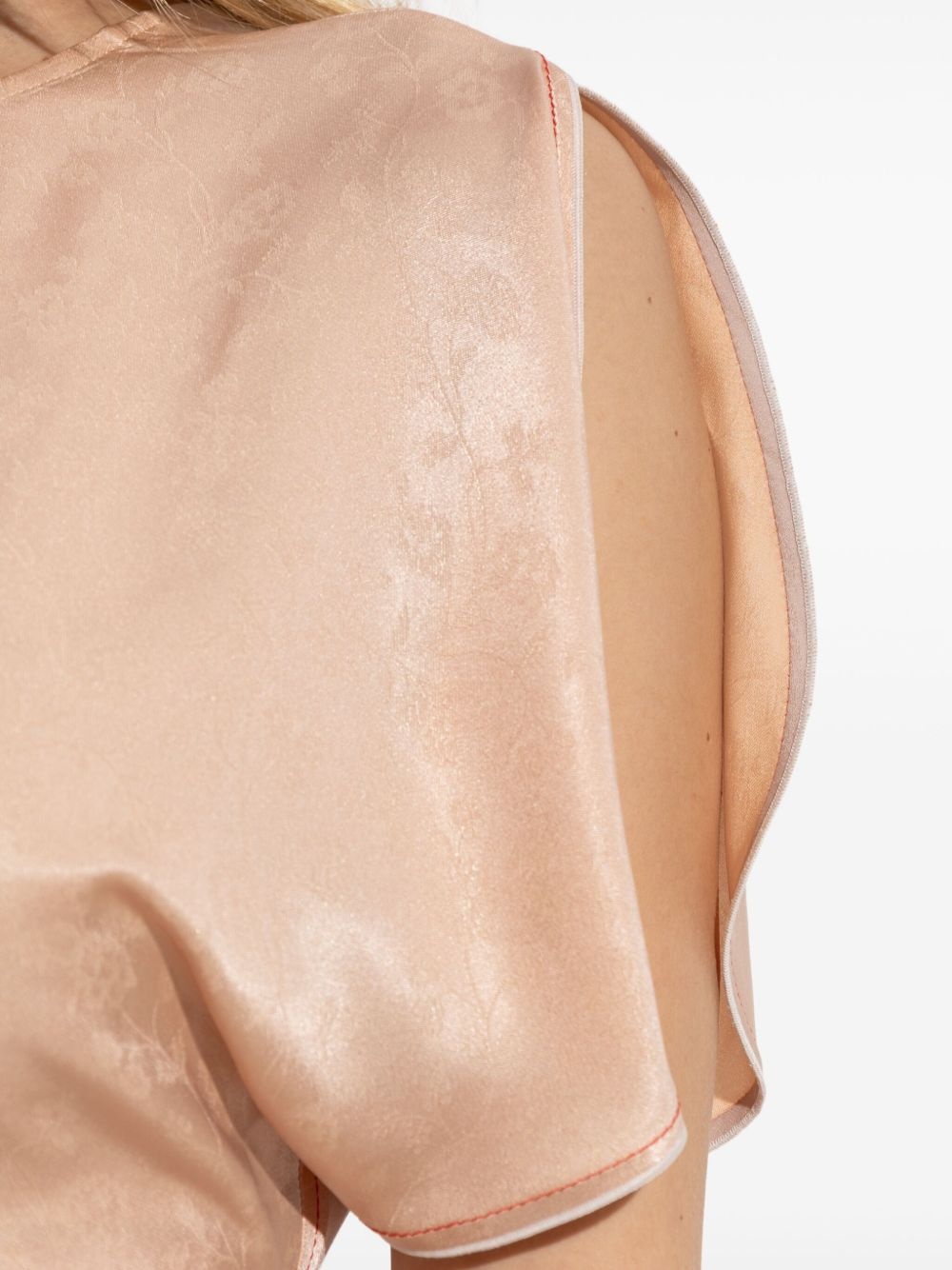 draped-detailing midi dress - 5