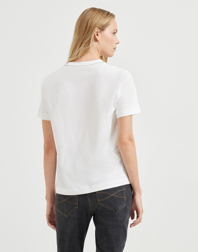 Brunello Cucinelli Cotton jersey T-shirt with monili outlook