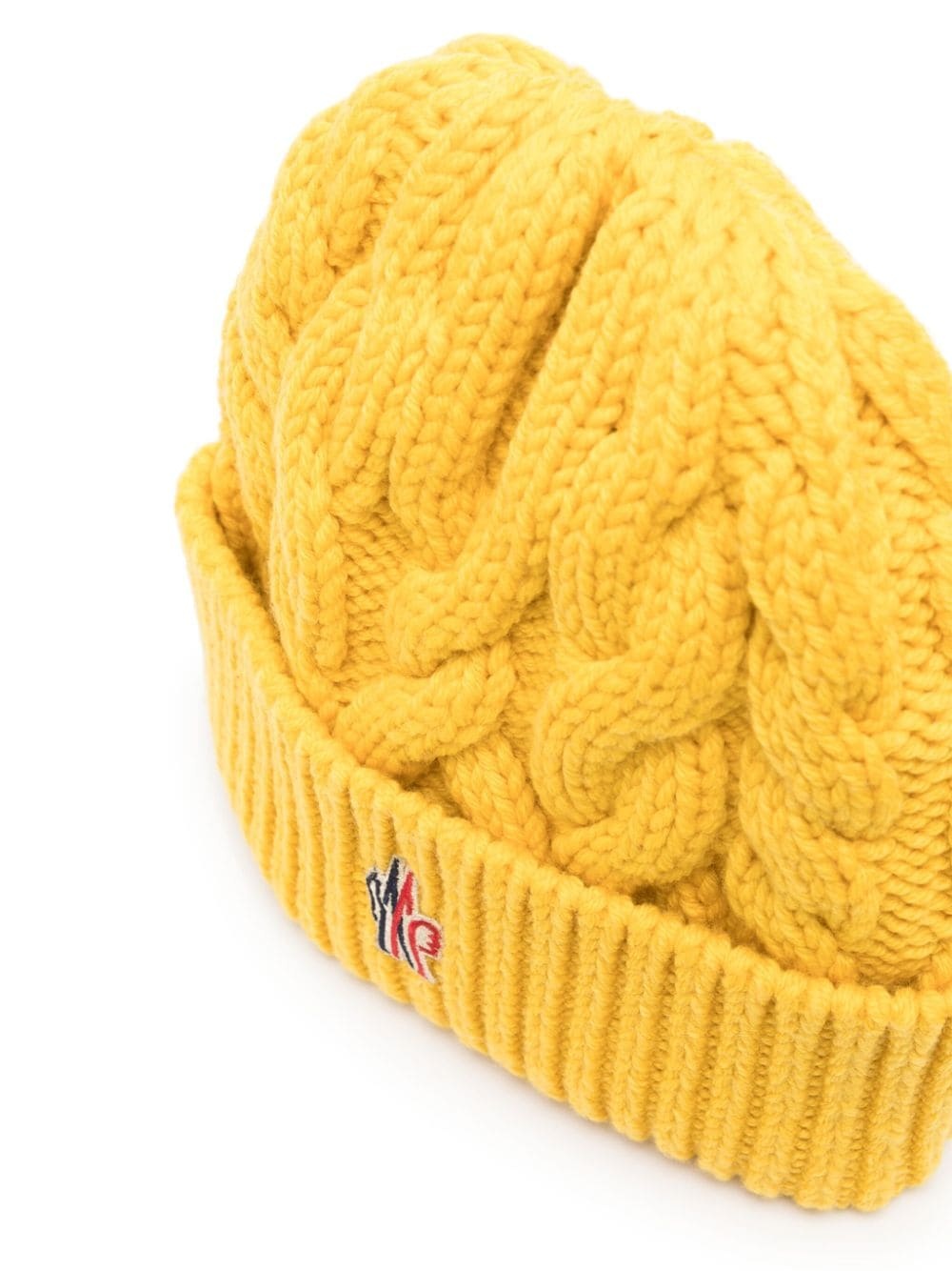 logo-embroidered cable-knit beanie - 2