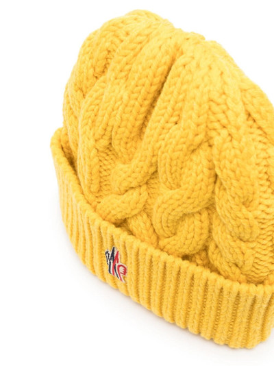 Moncler Grenoble logo-embroidered cable-knit beanie outlook