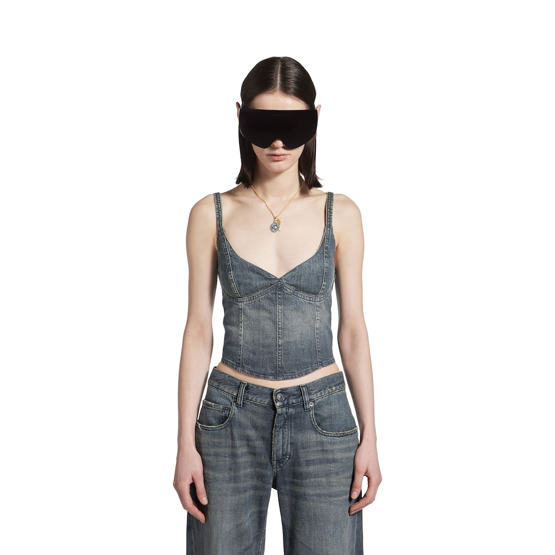 Women's Corseted Top in Blue - 5