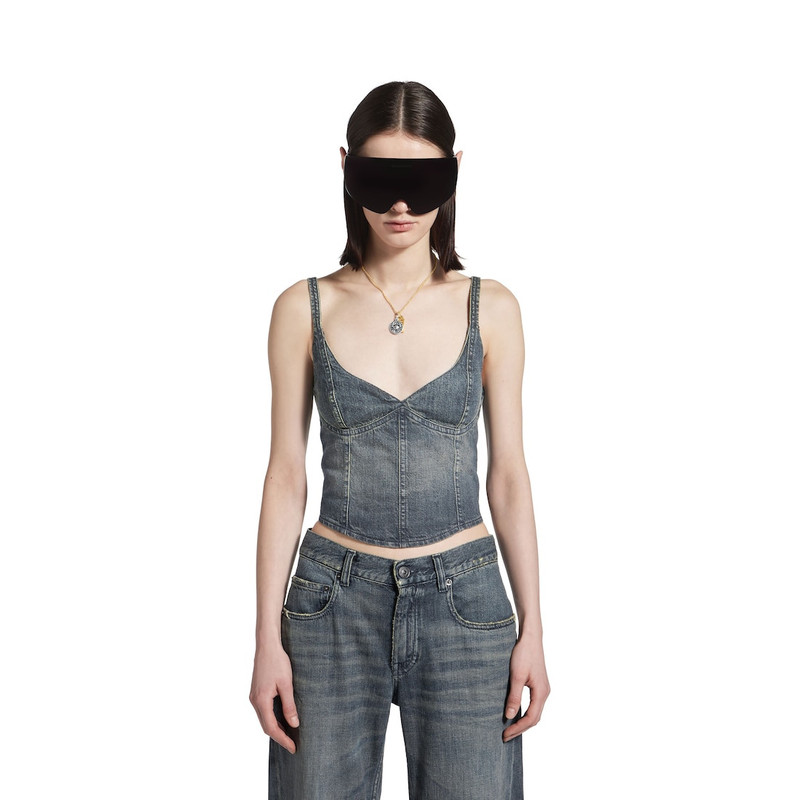 Women's Corseted Top in Blue 5