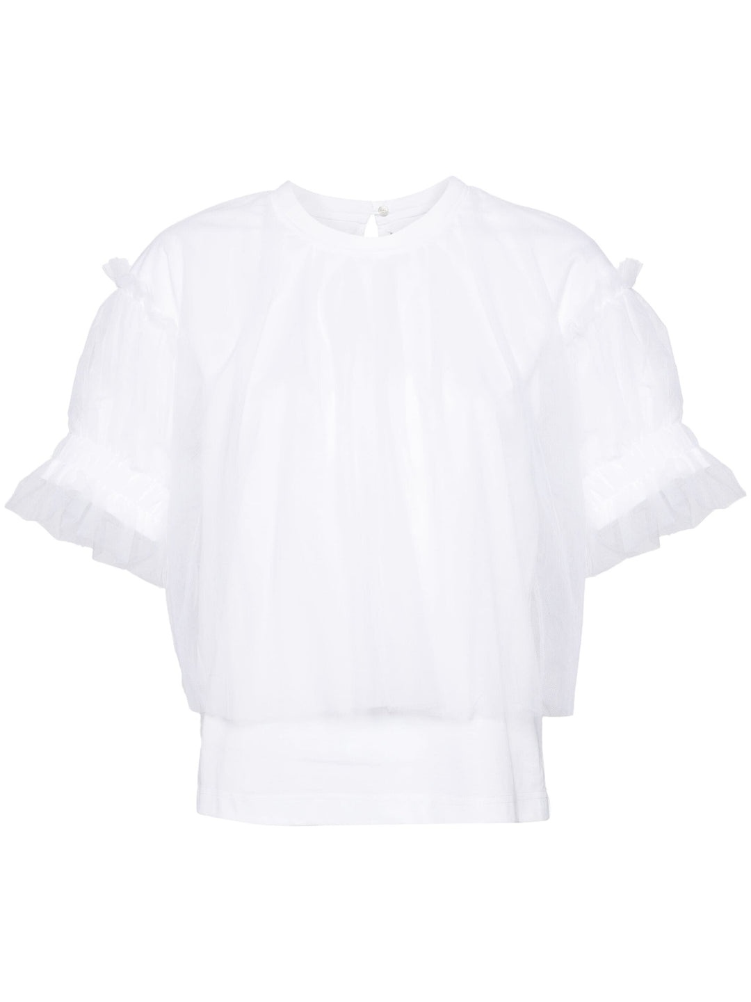 Cotton Ponte X Nylon Tulle Tee - 1