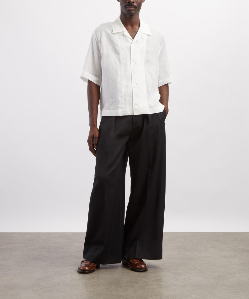 Peeling Waist Black Wide-Leg Trousers 2