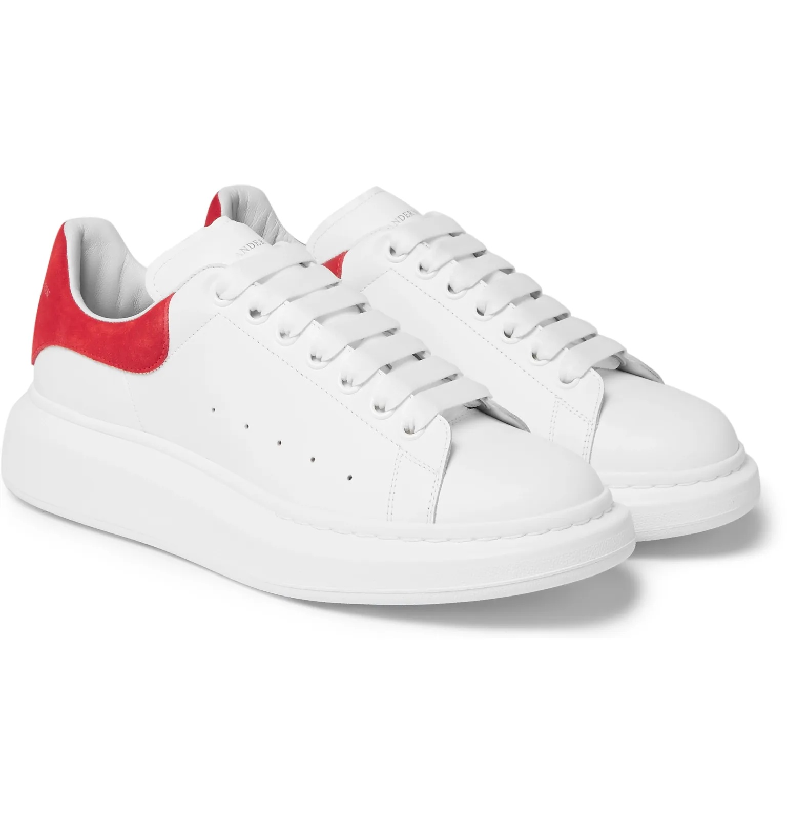 Exaggerated-Sole Leather Sneakers - 10