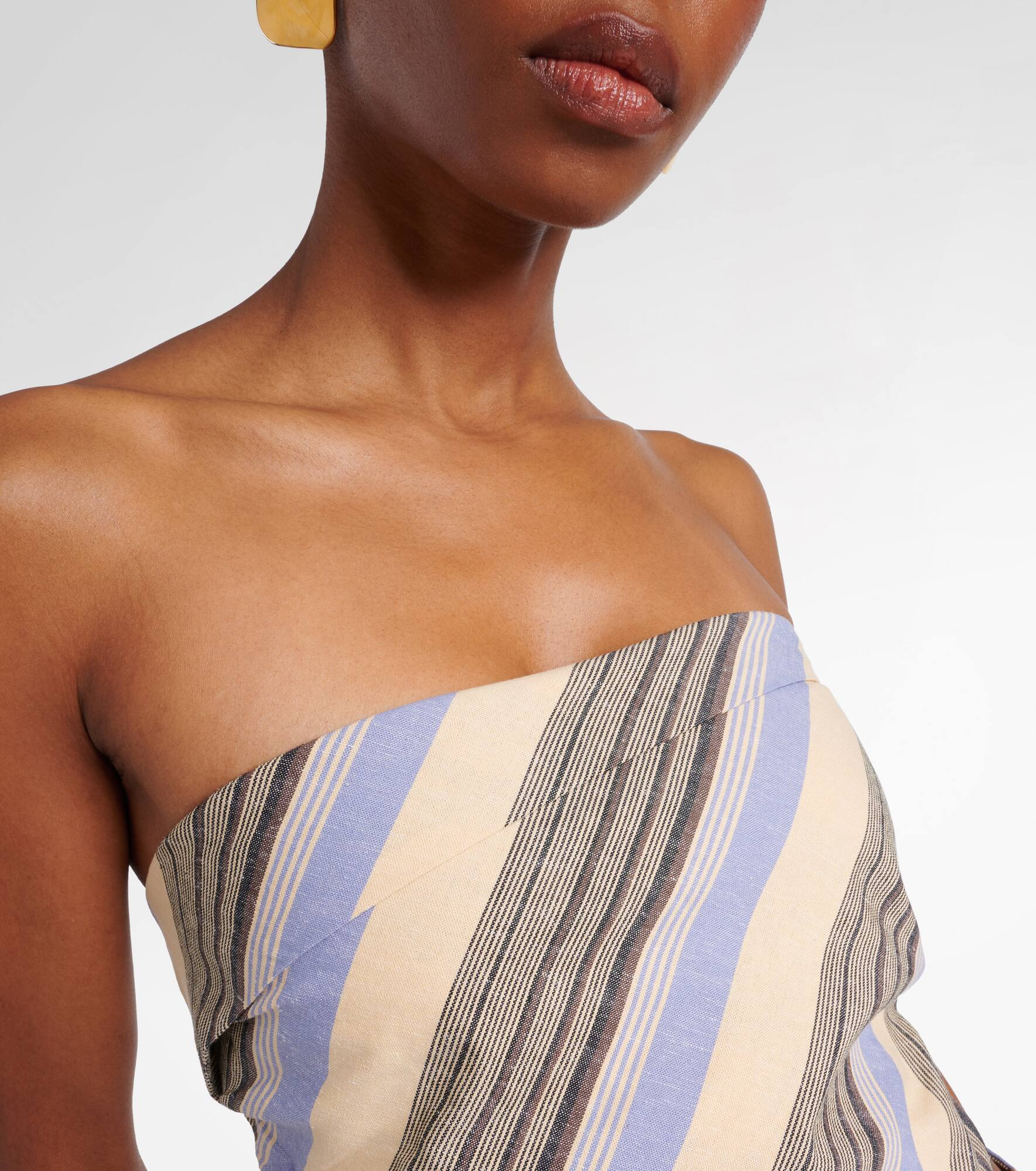 Antibes striped cotton and linen top - 4