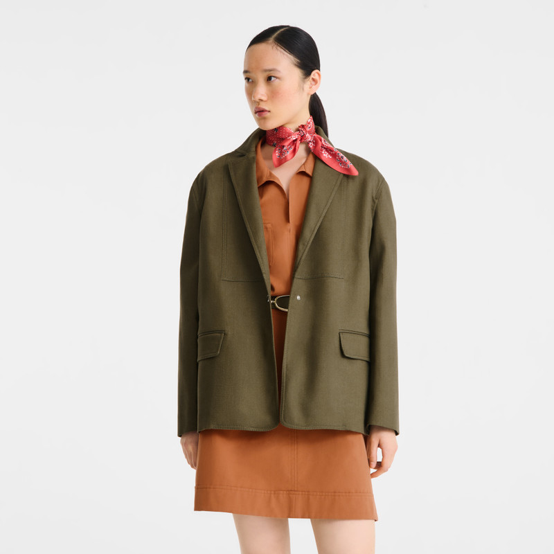 Longchamp French Bandana Silk scarf 50 Coral - Silk outlook