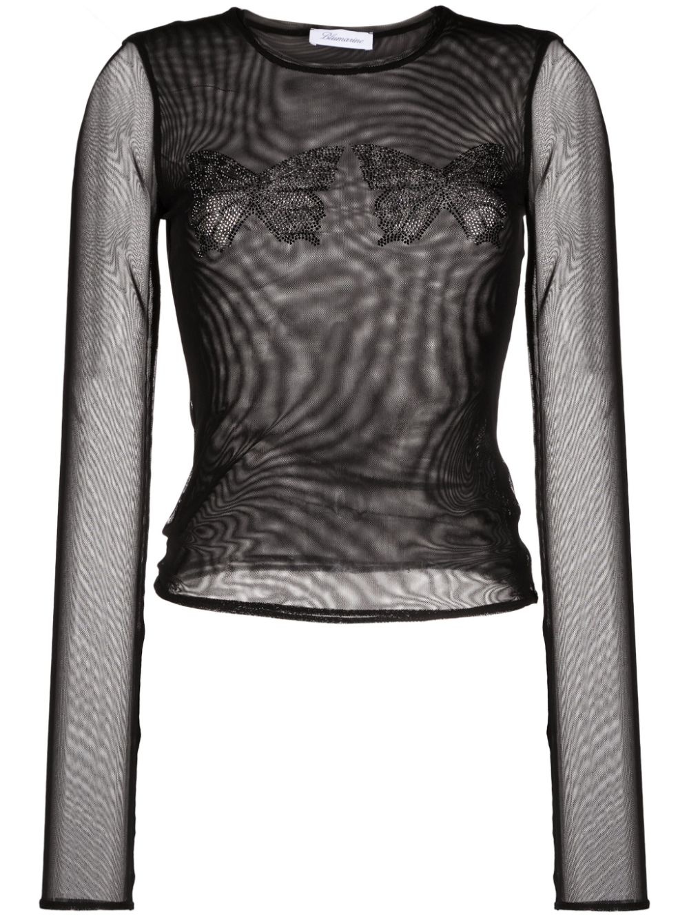 Blumarine butterfly-embellished mesh top | REVERSIBLE