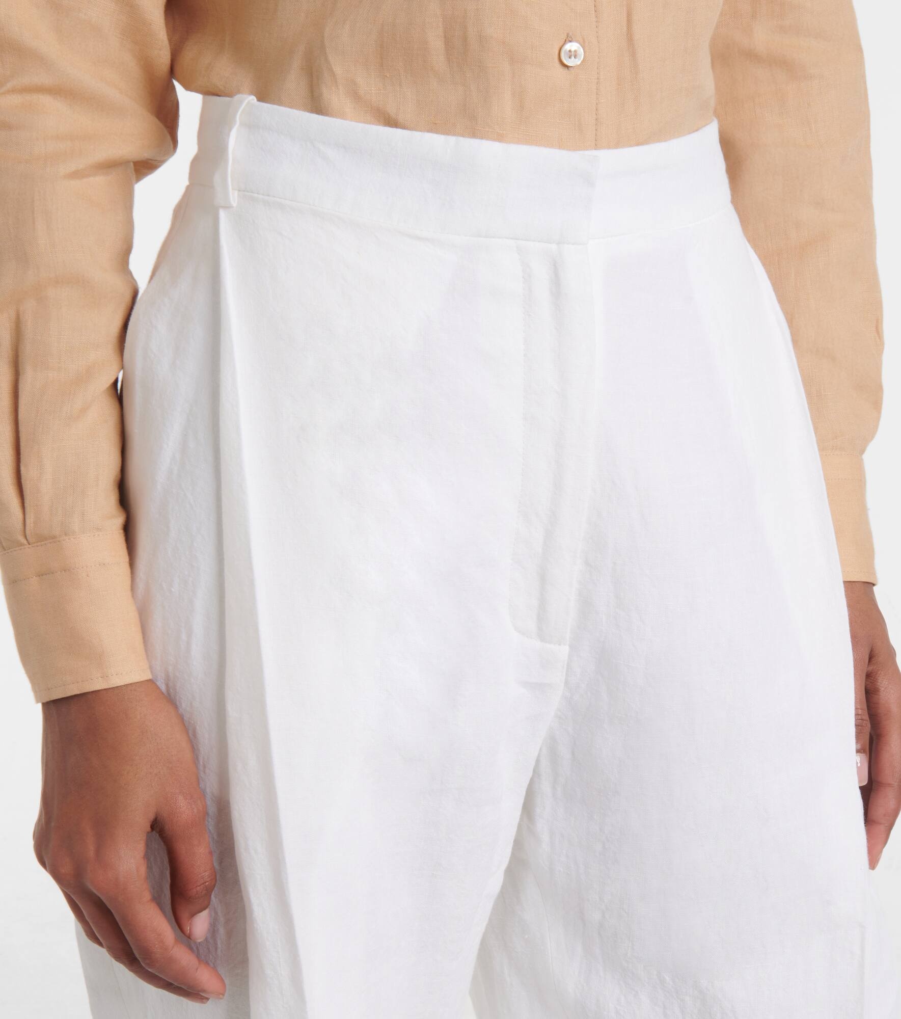 Gabrielle linen wide-leg pants - 4