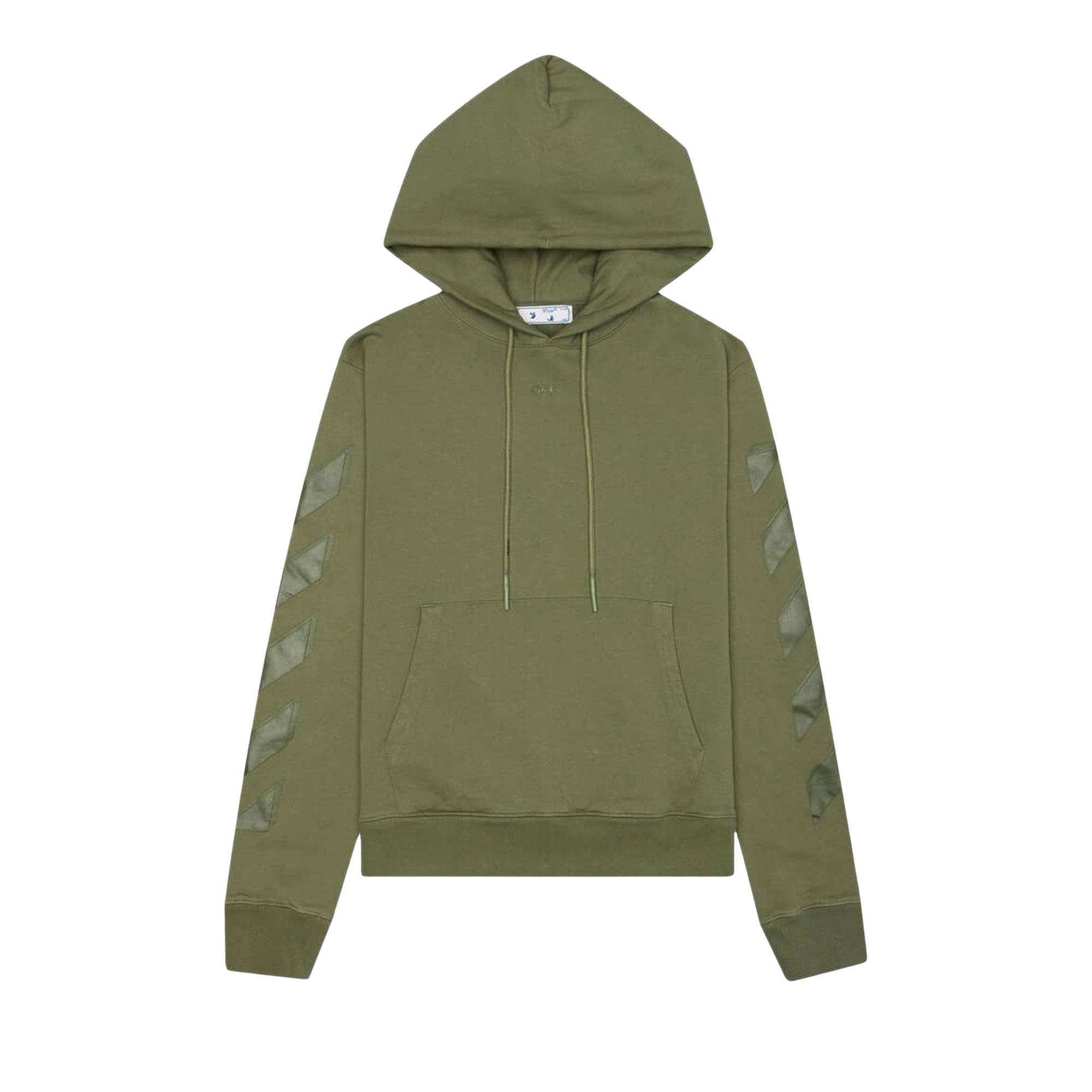 Off-White Rubber Arrow Slim Hoodie 'Green/Green' - 1