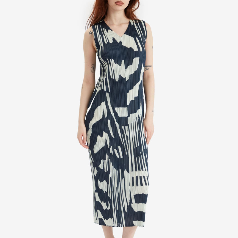 Pleats Please Issey Miyake Pleats Please Issey Miyake Refraction Print Pleated Dress outlook