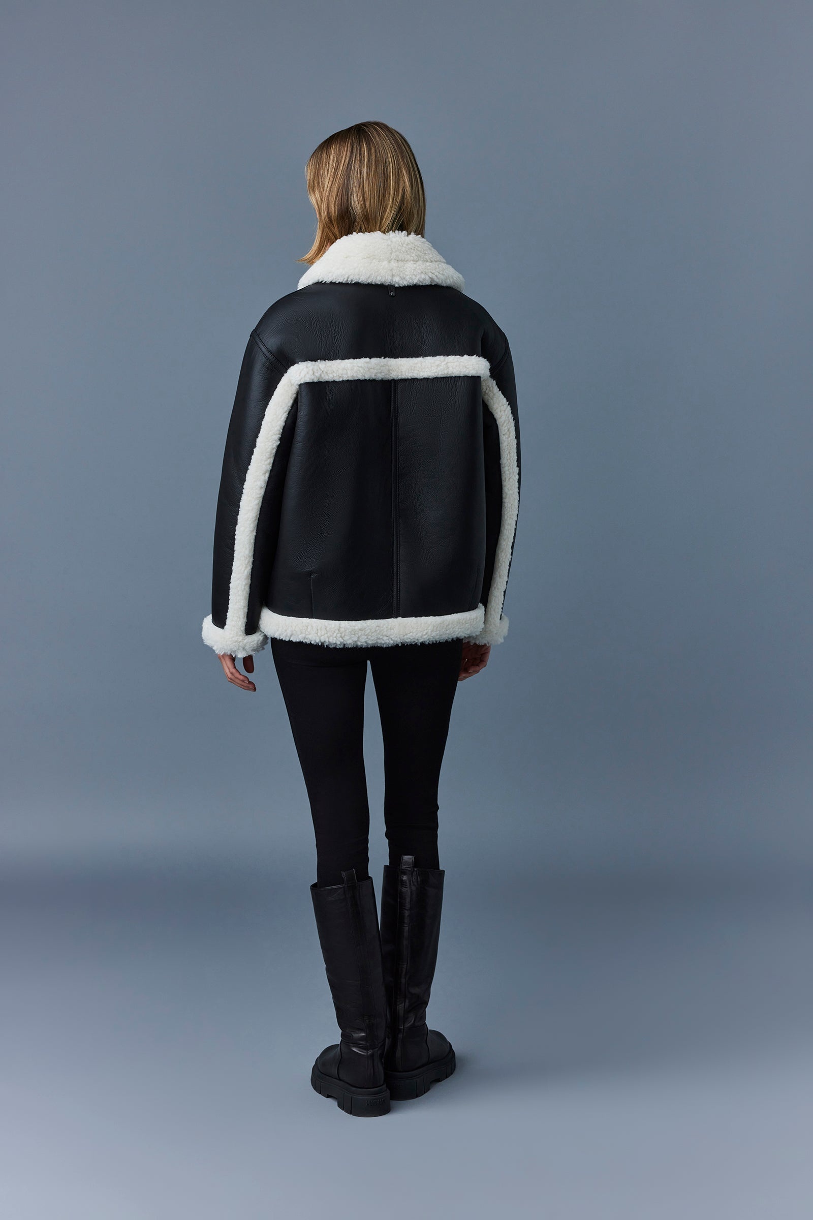 SENYA-SH Shearling jacket with funnel collar - 4