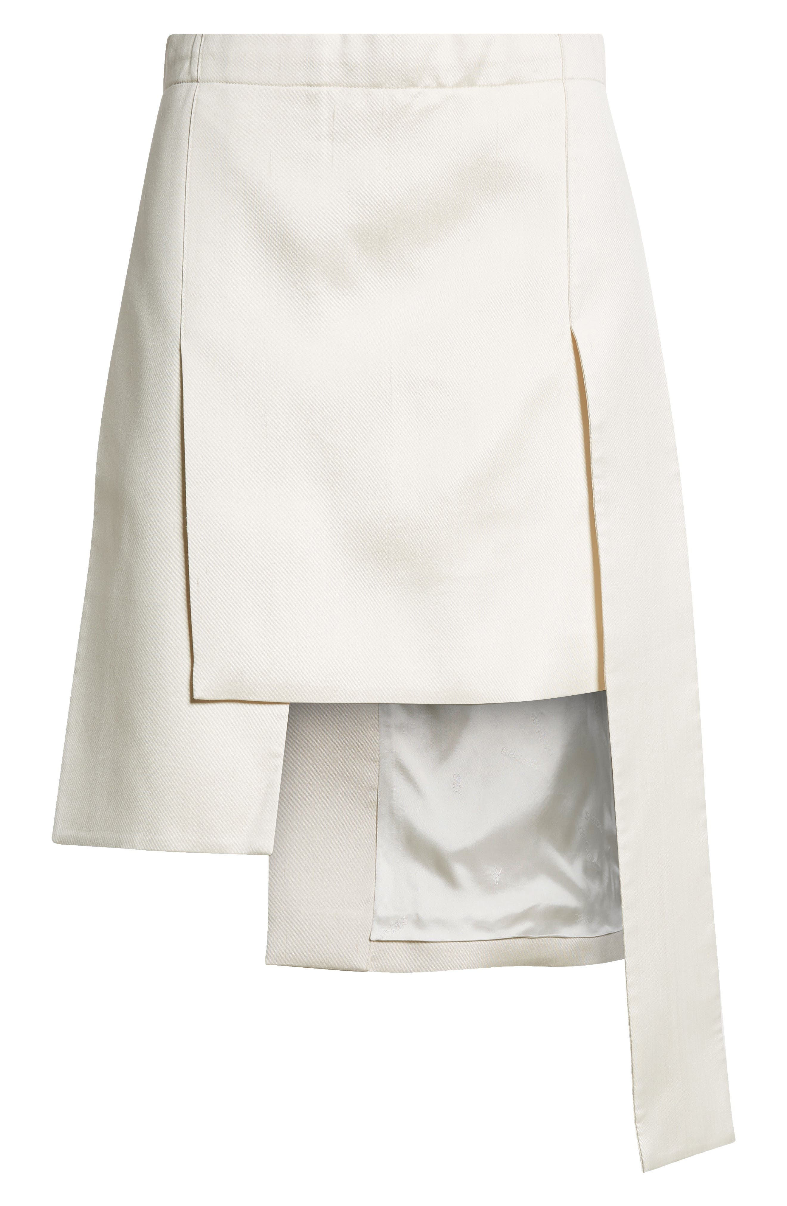 SETCHU Paneled Silk & Virgin Wool Asymmetric Skirt in N. White at Nordstrom - 6