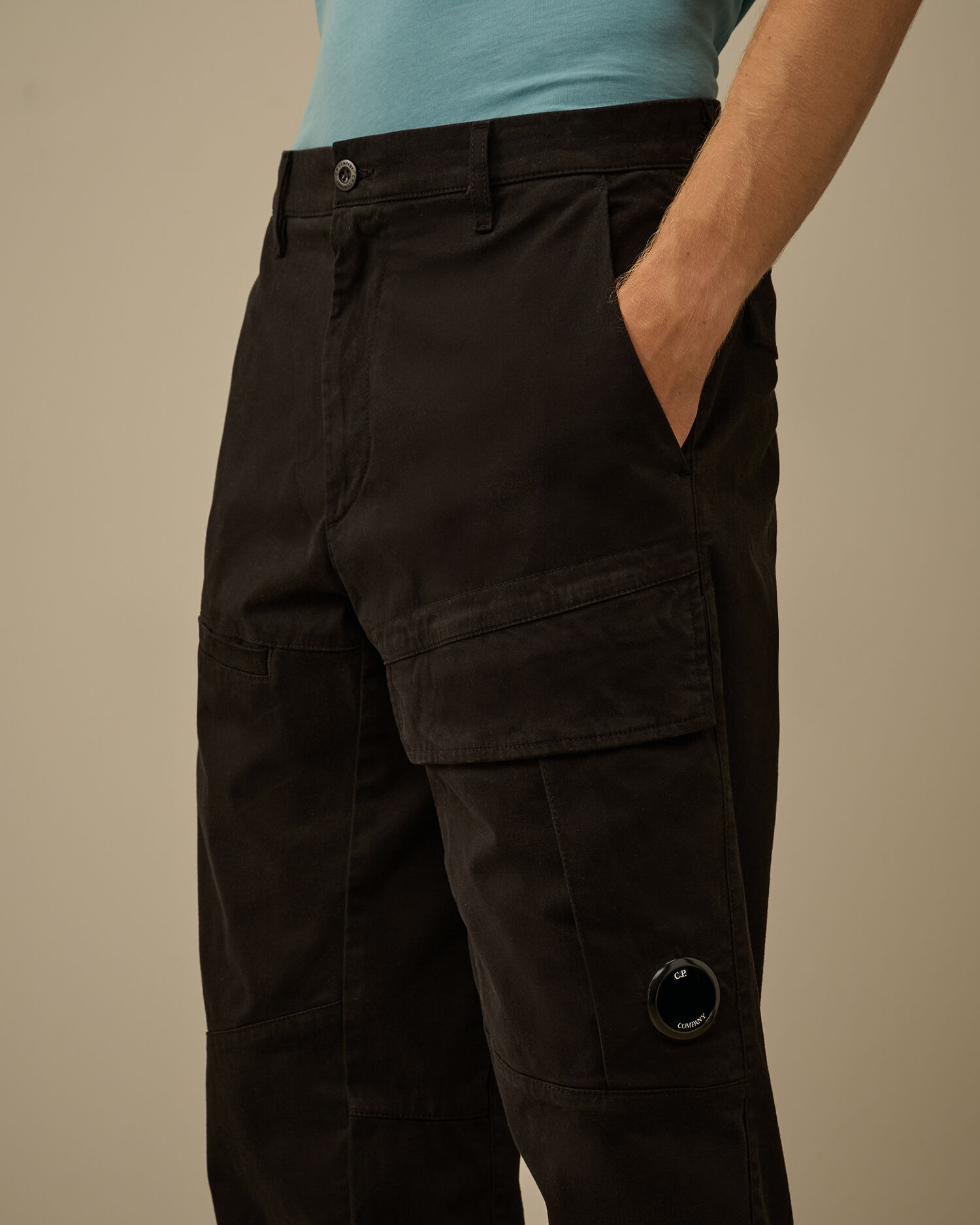 Stretch Sateen Loose Cargo Pants - 5