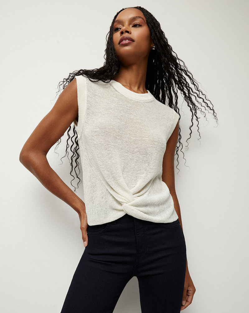 VERONICA BEARD KELLEN TWIST-FRONT SWEATER outlook