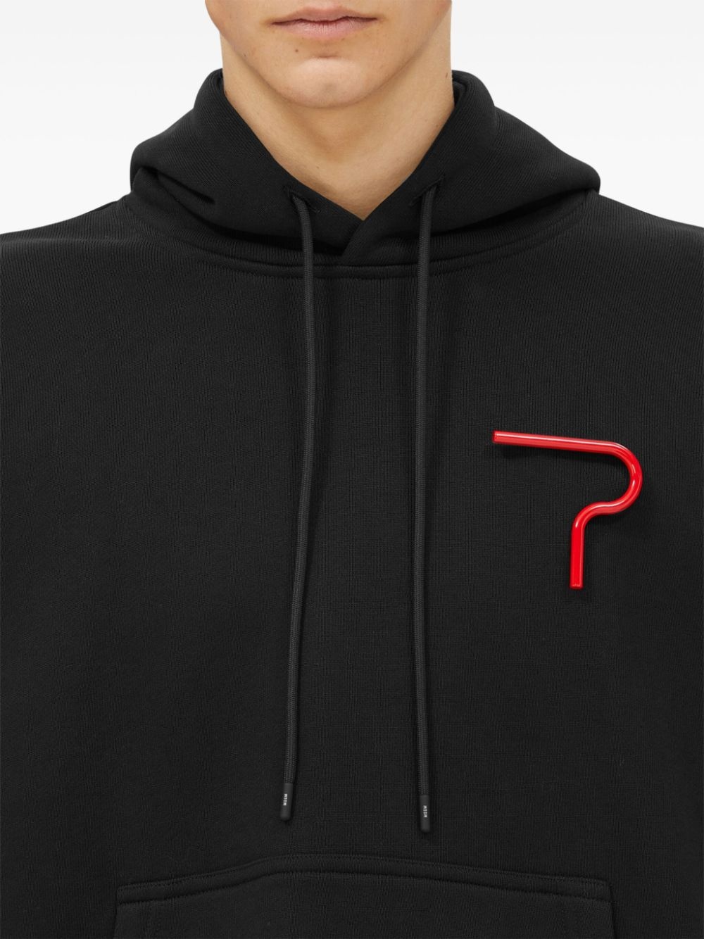 logo appliquÃ© drawstring hoodie - 5