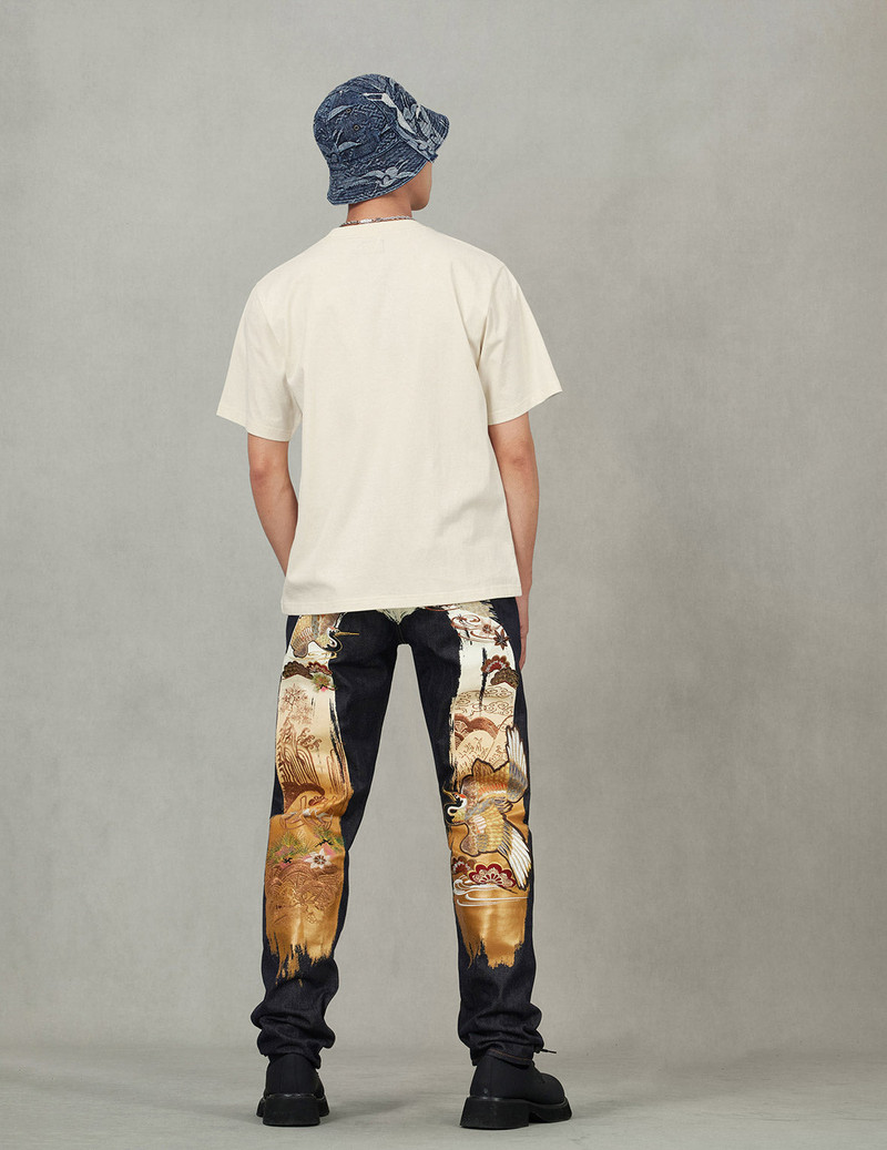 Grateful Crane Daicock Print Taper Jeans 6