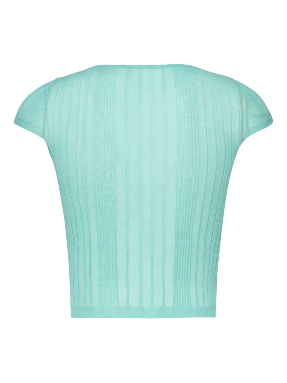 ribbed crew-neck knit top - 2