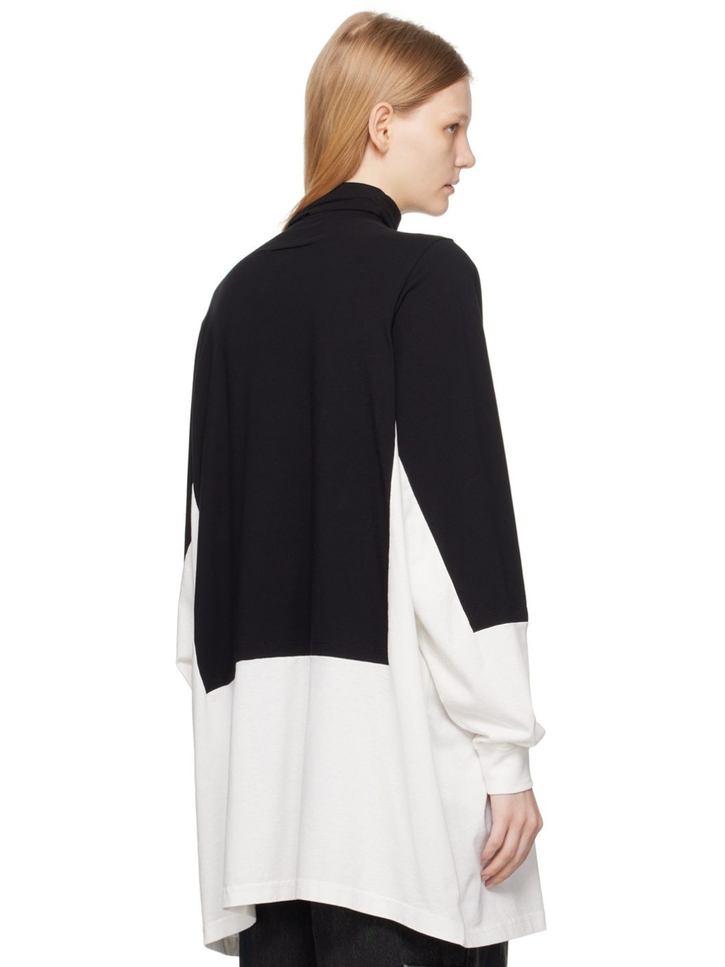 Black & White Paneled Turtleneck - 3
