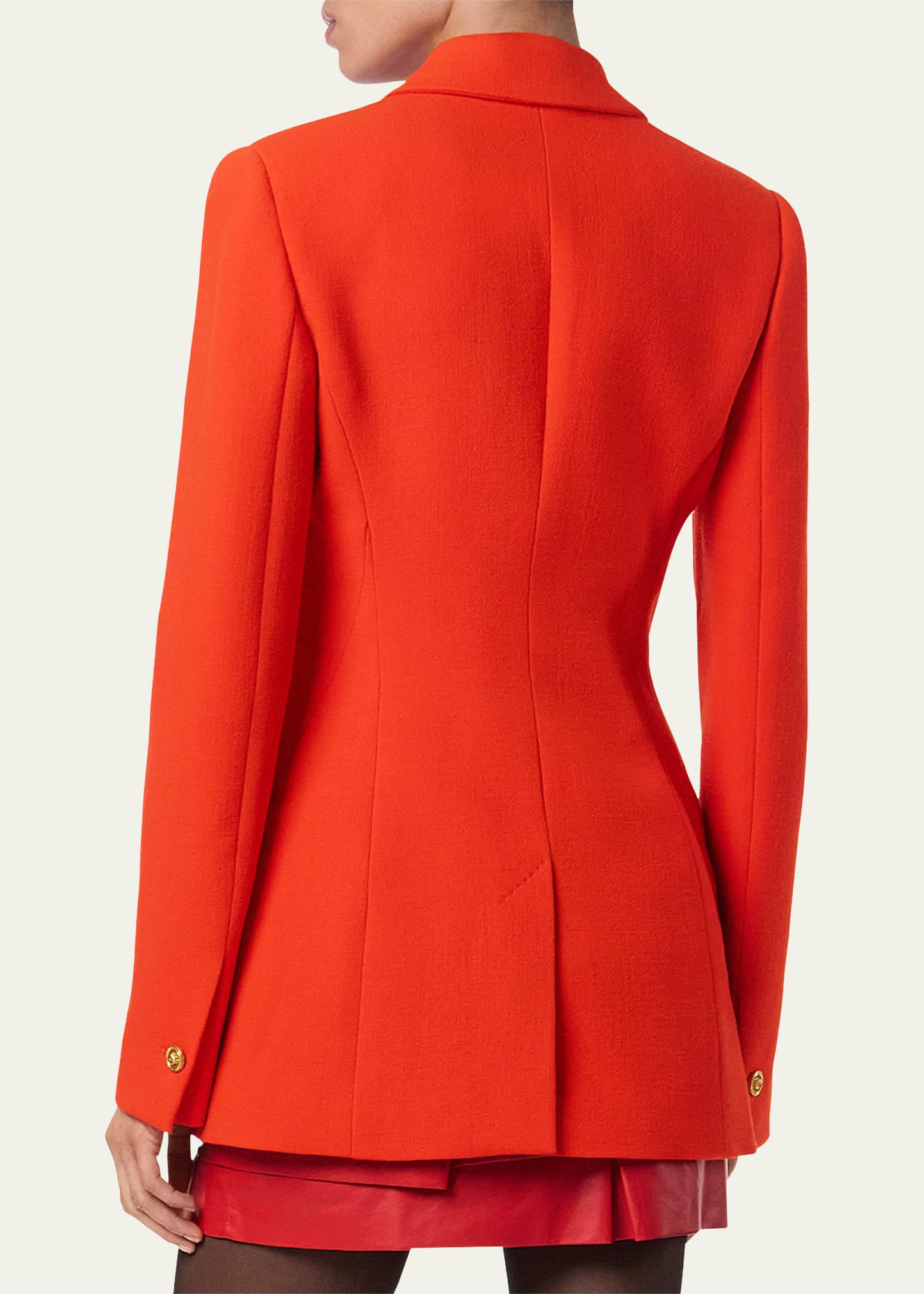 Studded Single-Breasted Wool Crepe Jacket - 2