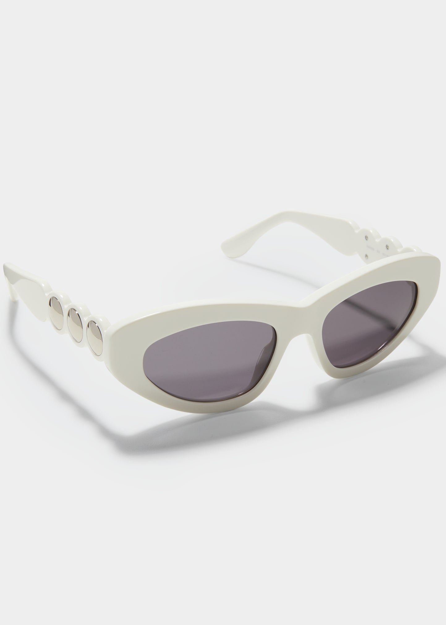 Scallop Stud Metal & Acetate Cat-Eye Sunglasses - 2