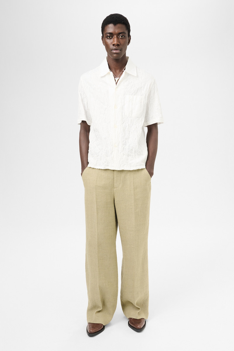 Our Legacy Heusen Shirt Shortsleeve White Flower Embroidery outlook
