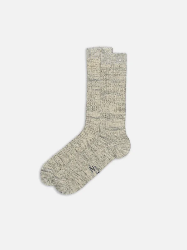 Rasmusson Mens Rib Sock Beigemelange - 1