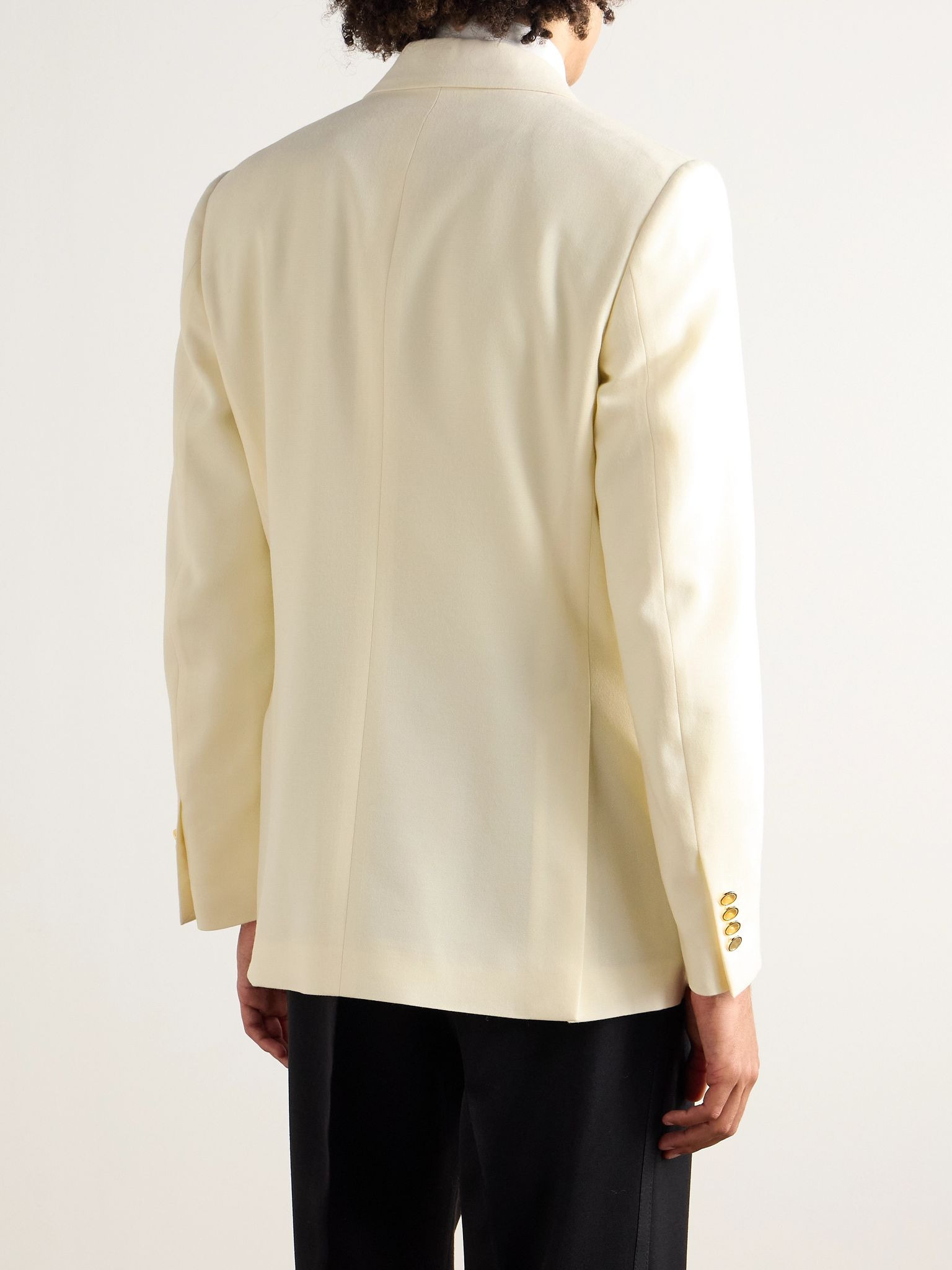 Virgin Wool Tuxedo Jacket White - 3