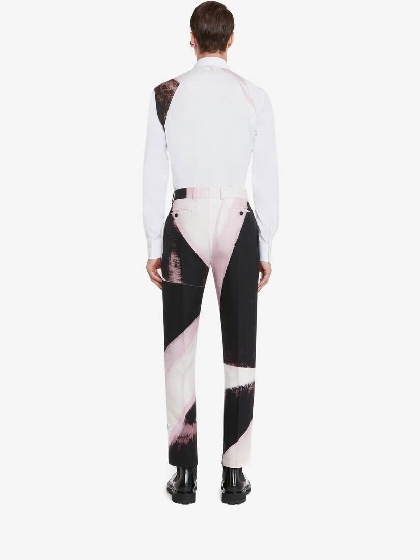 Men's Brushstroke Harness Shirt in White - 4