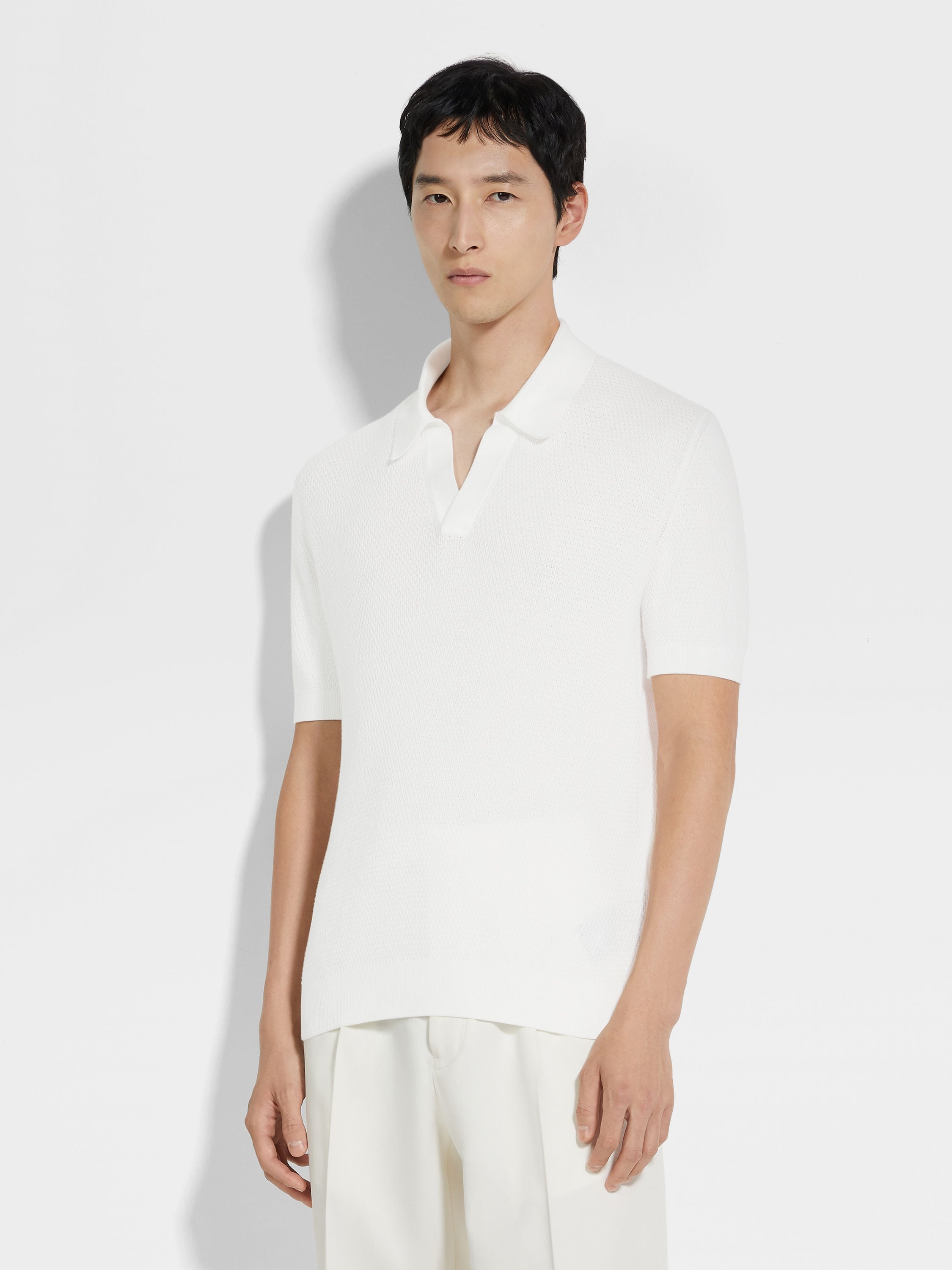 WHITE PREMIUM COTTON POLO SHIRT - 4