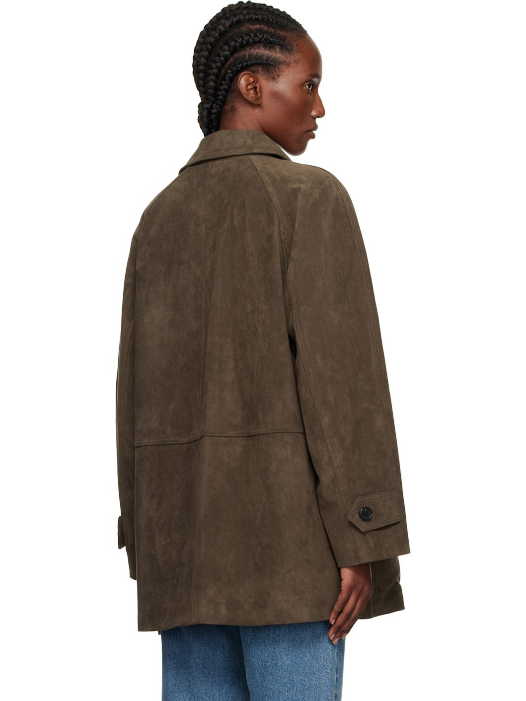 Brown Lily Faux-Suede Half Jacket - 3
