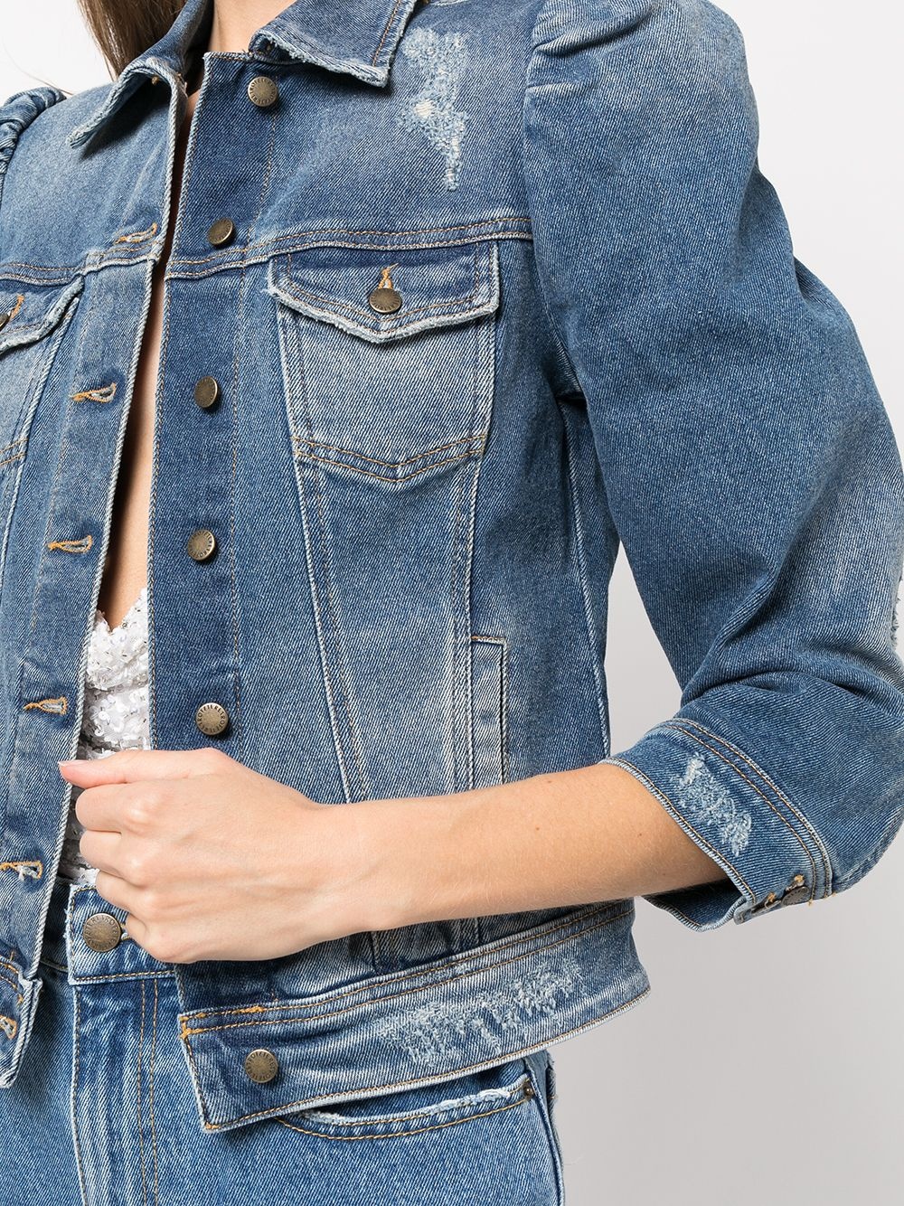 Ada puff-sleeve denim jacket - 5