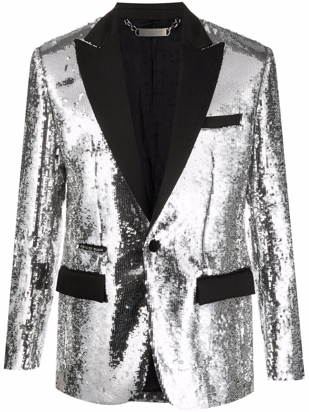 sequin-embellished single-breasted blazer - 1