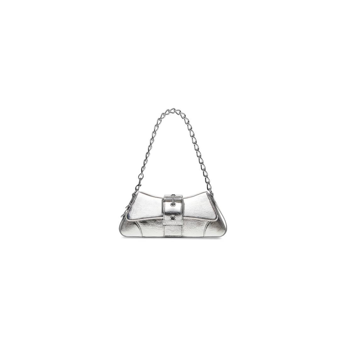 Women's Lindsay Small Shoulder Bag With Strap Pleated Mirror Effect in Silver - 1
