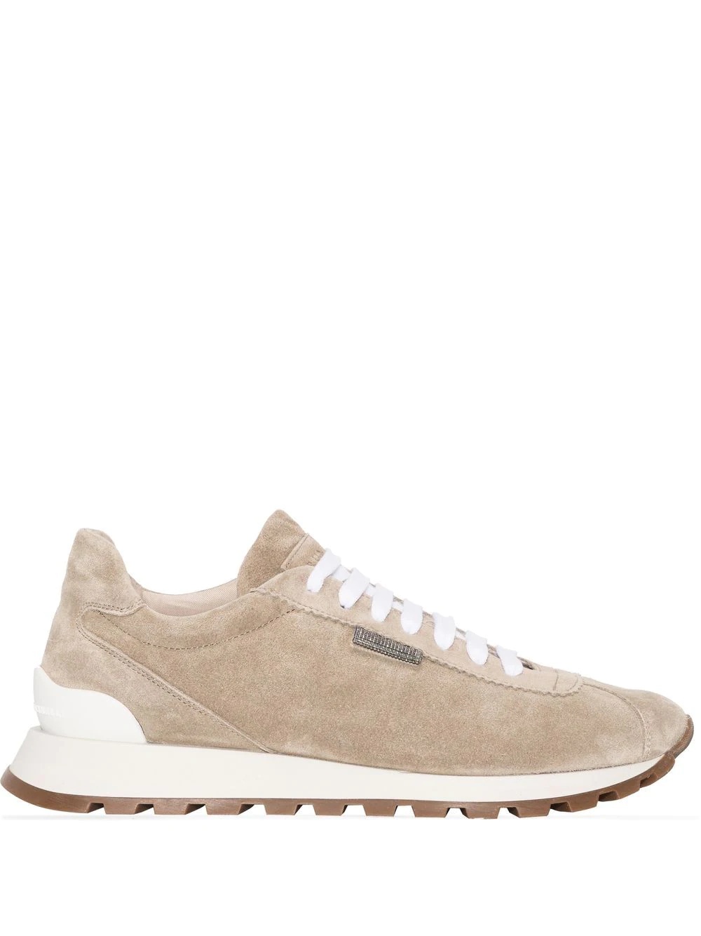 low-top suede trainers - 1