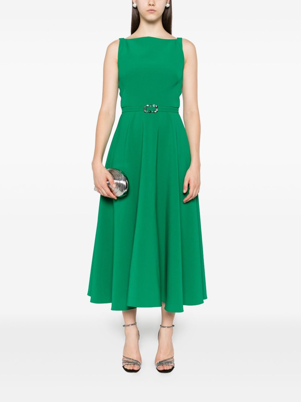square-neck flared midi day dress - 2