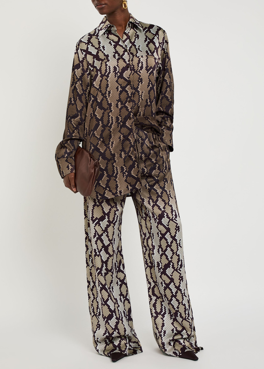 Stella Mccartney Snake Print Satin Pyjama Shirt - 4